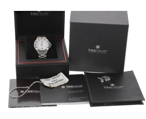 Tag Heuer Formula 1 stainless steel gentleman's bracelet watch, ref. WAU1113, serial no. RPC56xx, white dial with Arabic twel
