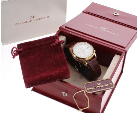 Girard Perregaux Olimpico 18ct chronograph automatic gentleman's wristwatch, ref. 4900, case no. 0-1xx, circular white dial w