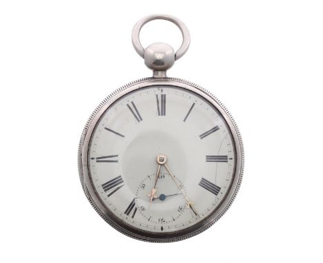 Silver fusee lever pocket watch, Chester 1826, the fusee movement with Massey III escapement signed J. Whitehouse, Lichfield,