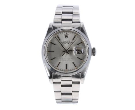 Rolex Oyster Perpetual Date stainless steel gentleman's bracelet watch, ref. 1500, circa 1978, serial no. 557xxxx, circular s