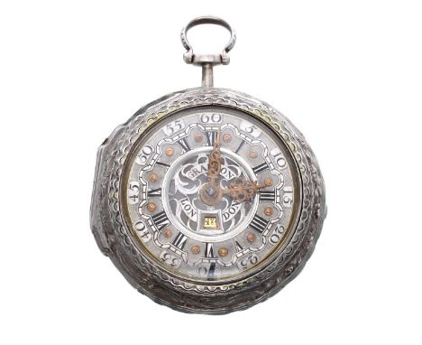 Grafton, London - fine George II silver verge pair cased pocket watch, London 1756, the fusee movement signed Grafton, London