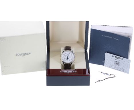 Longines Master Collection 'Multi Complication' chronograph automatic stainless steel gentleman's wristwatch, ref. L2.773.4, 
