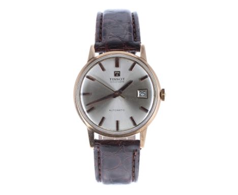 Tissot Visodate automatic 18ct gentleman's wristwatch, circular silvered dial with applied baton markers, date aperture and s