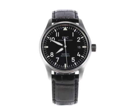 International Watch Co (IWC) Shaffhausen Pilots Mark XVI automatic stainless steel gentleman's wristwatch, ref. IW325501,  se