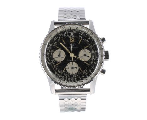 Breitling Navitimer chronograph stainless steel gentleman's wristwatch, ref. 806, circa 1966, serial no. 1O86xxx, rotating sl