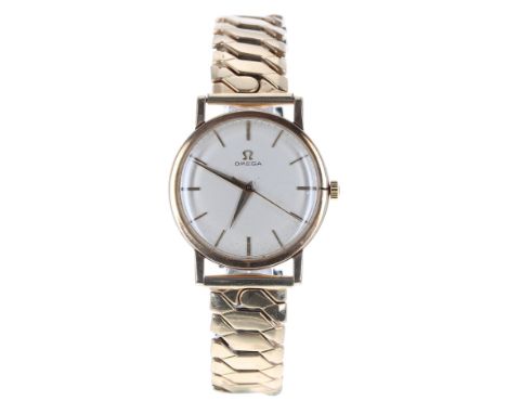 Omega 9ct gentleman's wristwatch, ref. 9872, London 1961, serial no. 179707xx, signed silvered dial, with dauphine hands and 