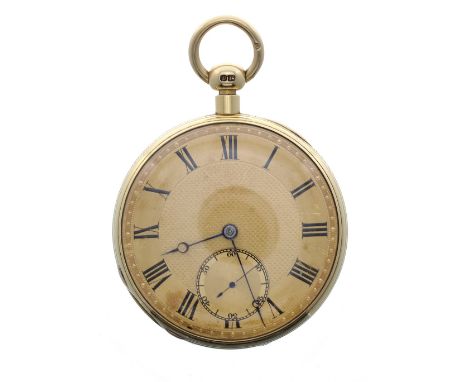 Barwise, London - good 18ct lever plunge quarter repeating pocket watch, London 1831, fusee gilt three-quarter plate movement