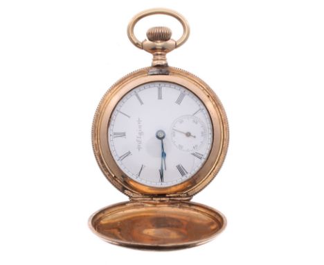 Elgin National Watch Co. gold plated lever hunter fob watch, circa 1898, seven jewels, no. 7953068, signed dial with Roman nu