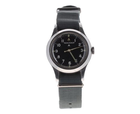 Rare Jaeger LeCoultre Mark 11 RAF Pilots British Military issue stainless steel wristwatch, circa 1948, the signed black dial