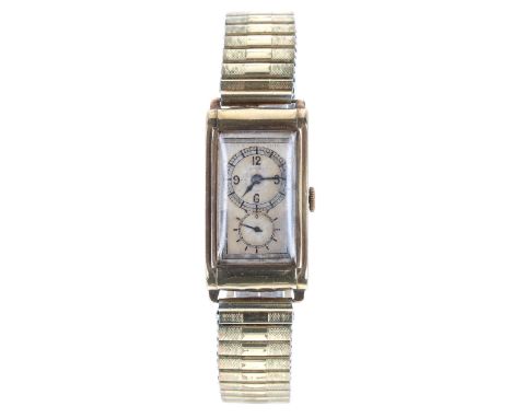 Rare Rolex Prince Chronometer 9ct wristwatch, ref. 1862, import hallmarks for Glasgow 1937, serial no. 42xxx, the rectangular