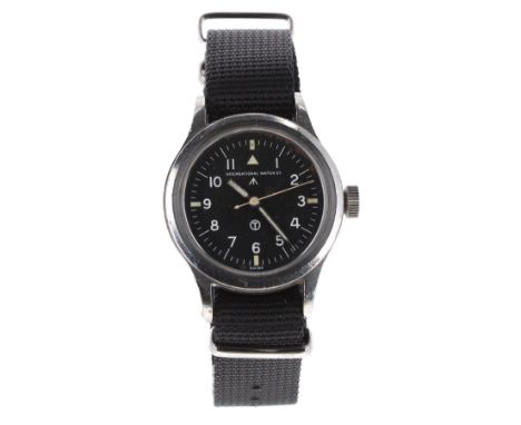 International Watch Co (IWC) Mark XI British Military RAF pilots stainless steel wristwatch, circa 1948, signed black dial wi
