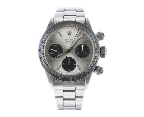 Rare and Fine Rolex Cosmograph Daytona stainless steel gentleman's bracelet watch, ref. 6265/6262, circa 1970, serial no 2788