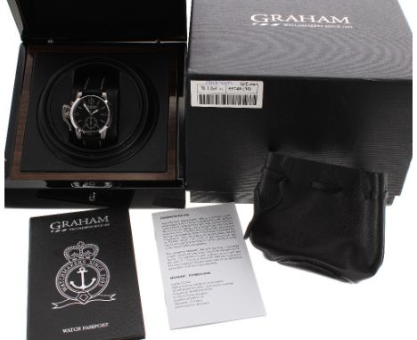 Graham Chronofighter 1695 chronograph automatic stainless steel gentleman's wristwatch, ref. AN-2CXAS, serial no. 15xx, circu