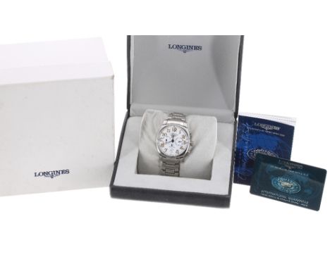 Longines Spirit chronograph automatic stainless steel gentleman's bracelet watch, ref. L2.705.4, serial no. 3301xxxx, circula