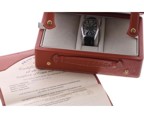 Franck Muller Casablanca stainless steel automatic gentleman's wrist watch, no. 37xx, ref. 8880 CDT, no. 3723, black dial, bl