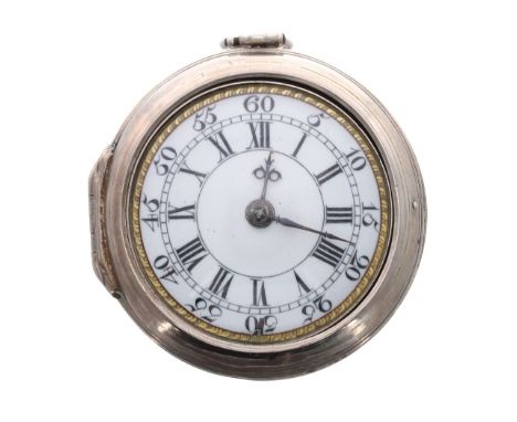 George Graham, London - silver verge pair cased pocket watch, circa 1720, the fusee movement signed Geo. Graham, London, no. 