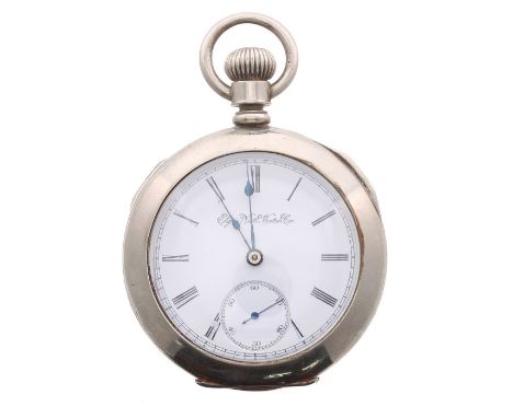 Elgin National Watch Co. nickel cased lever pocket watch, circa 1894, movement no. 5585514, signed dial with Roman numerals a