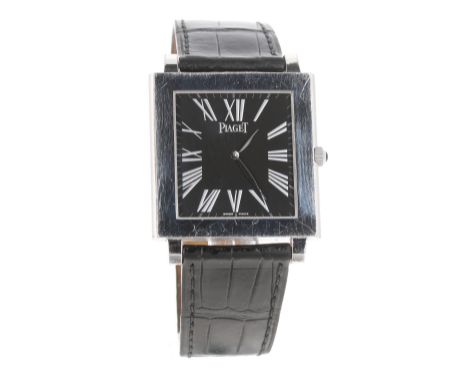 Piaget Altiplano Mecanique 18ct white gold slim square cased gentleman's dress watch, ref. P10074, no. 9206xx, square black d