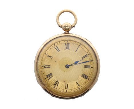William IV 18ct lever engine turned slim pocket watch, London 1834, the movement initialled 'SB' (possibly Samuel Boulter), t