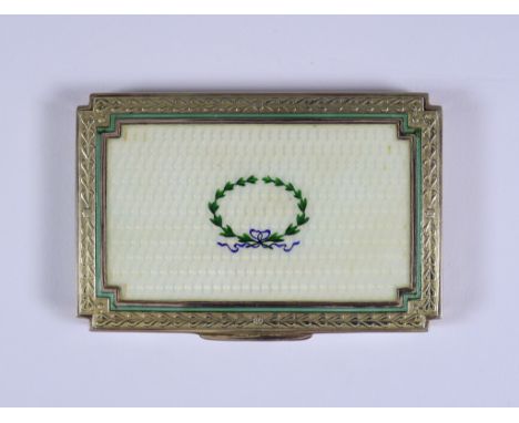 An Early 20th Century Austrian Silver, Silver Gilt and Cream Enamel Rectangular Snuff Box, by George Adam Shide, with import 