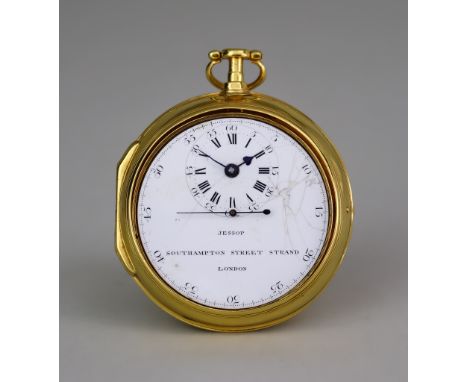 A George III Gilt Metal Pair Cased "Doctors" Watch, by Jessop, Southampton Street, Strand, London, No. 2361, the white enamel