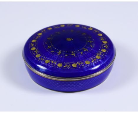 A Late 19th/ Early 20th Century Norwegian Silver Gilt and Blue enamel Circular Box, by Marius Hammer of Bergen 1847-1927, wit