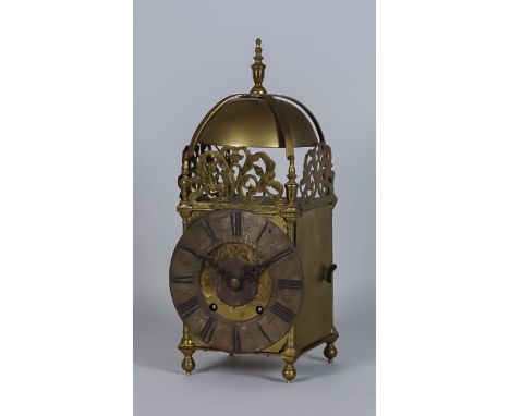 An Early 20th Century Brass Lantern Clock Pattern Mantel Clock, by Winterhalder &amp; Hofmeier, and retailed by Sir John Benn