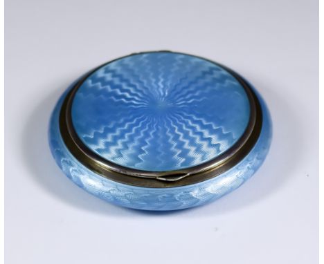 An Early 20th Century German Silver, Silver Gilt and Pale Blue Enamel Circular Compact, by Fritz Bemberg Pforzheim, 1900-1940