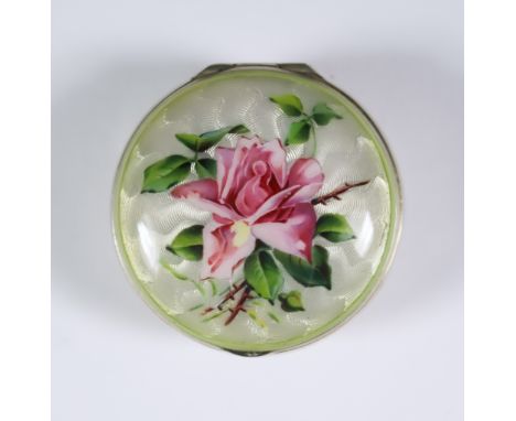 An Early 20th Century Continental Silver, Silver Gilt and Enamel Circular Box, with import marks for Heinrich Levinger, Birmi