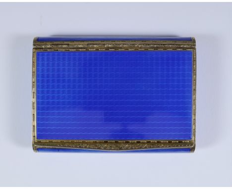 An Early 20th Century Continental Silver Gilt and Blue Enamel Rectangular Snuff Box, with import marks for P H Vogel, London 