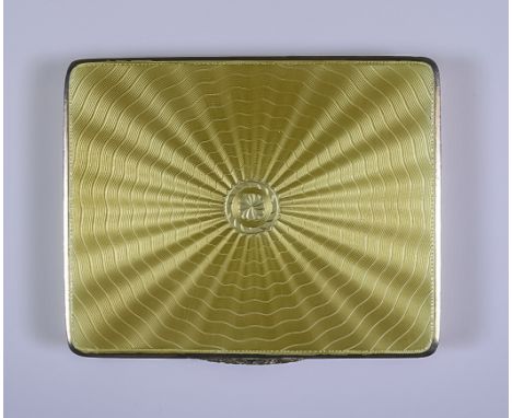 A George VI Silver, Silver Gilt and Enamel Rectangular Box, by the Goldsmith & Silversmith Co. Ltd. London 1939, the lid with