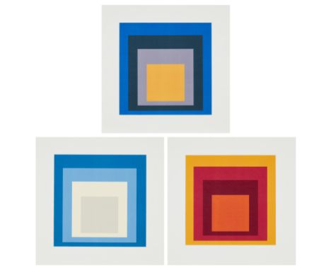 Josef Albers, German/American 1888-1976,  Homage to the Square (Blue with Orange square); Homage to the Square (Blue with Gre