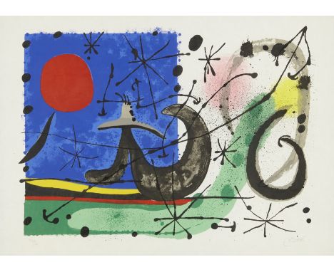 Joan Miró, Spanish 1893-1983,   Le Lézard aux Plumes D'or, 1967;lithograph in colours on wove,  signed in pencil and numbered