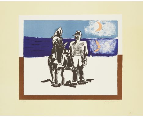 Josef Herman OBE RA,  Polish/British 1911-2000,On The Way Home, 1974-5;lithograph in colours on wove,  signed in pencil and n