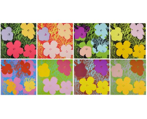 Sunday B Morning,  After Andy Warhol (American 1928-1987),A Set of Eight Flower Prints;   each screenprint in colours on pape