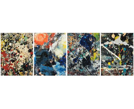 After Jackson Pollock,  American 1912-1956,Beyond the Edge, the Studio Set 1;four archival pigment prints on Hahnemühle paper