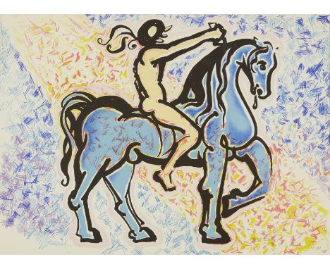 Salvador Dalí, Spanish 1904-1989,  Le Cavalier, from Le Jungle Humaine, 1976;  lithograph in colours on wove,  signed and num