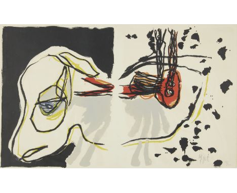 Karel Appel,Dutch 1921-2006, A Beast Drawn Man G, 1961;&nbsp;lithograph in colours on wove, signed and numbered 24/75 in penc
