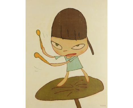 Yoshitomo Nara,Japanese b.1959-Marching on a Butterbur Leaf, 2020;offset lithograph in colours on wove,published by Dallas Co