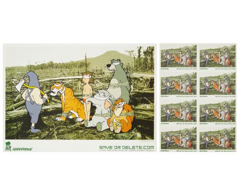 Banksy,  British b.1974-Save or Delete, 2002;offset lithograph in colours on recycled paper, sheet: 42 x 59.3 cm  (unframed) 