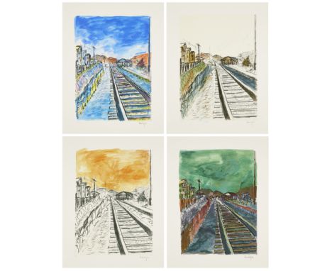 Bob Dylan,  American b.1941-The Drawn Blank Series (set of four Train Tracks), 2008;each giclée print on Hahnemühle wove,  ea