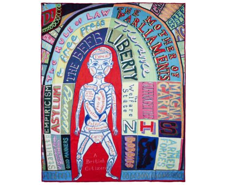 Grayson Perry CBE RA, British b.1960-   A British Citizen 2023;comfort blanket in colours,  edition of circa 50, produced wit