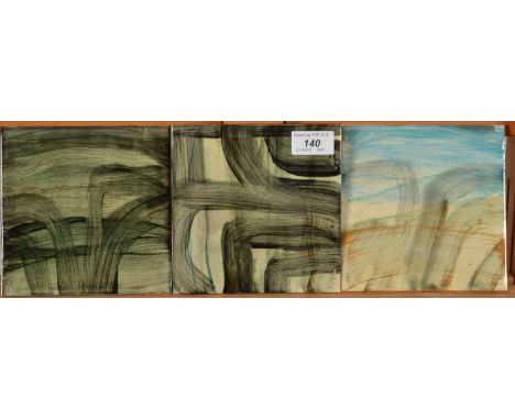 REGINALD JAMES LLOYDThree painted 6'' ceramic tiles 