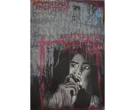 DANNY FOXSelf portrait Mixed media including oils91.5 x 61.5cm(See illustration)