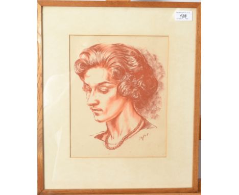 HYMAN SEGAL Portrait of a ladyRed chalkSigned 27 x 21.5cm. 