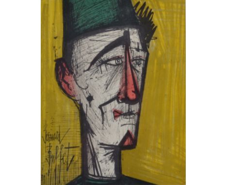 BERNARD BUFFET Le Clown Jojo Lithograph 30 x 23.5cmNote: Sold with receipt and certificate from Wiseman Originals, Lambeth, L