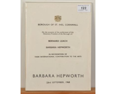 Bernard Leach and Barbara Hepworth The two celebratory publications marking their freedom of the borough 1968