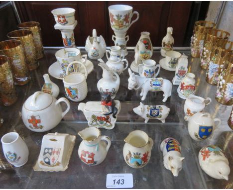 PARCEL OF VARIOUS CRESTED CHINA INCLUDING ARCADIAN, WILEMAN AND CARLTON, ETC. 