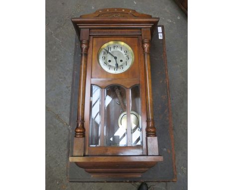 MAHOGANY CASED WALL CLOCK 