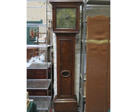 EARLY ANTIQUE OAK CASED LONGCASE CLOCK WITH 12in ORMOLU MOUNTED SQUARE DIAL, BY THOMAS BRIDGE, LONDON, CIRCA 1690 